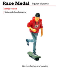 Load image into Gallery viewer, 1:64 Painted Figure Mini Model Miniature Resin Diorama Toy Skate Board Boys Girl