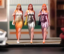 Load image into Gallery viewer, 1:64 Painted Figure Model Miniature Resin Diorama Sand Sexy Wallking Lady Girl New Collection