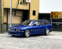 Load image into Gallery viewer, Mortal 1:64 Blue E34 Touring Wagon Standard Sports Model Diecast Metal Car New Collection