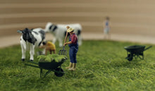 Load image into Gallery viewer, 1:64 Painted Figure Model Miniature Resin Diorama Farmer Girls Cows Carts Set