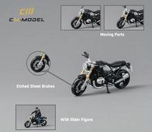 Load image into Gallery viewer, CM 1:64 Black R nineT Man Figure Sports Model Diecast Metal Motorcycle New