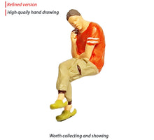 Load image into Gallery viewer, 1:64 Painted Figure Mini Model Miniature Resin Diorama People Sitting Parterre