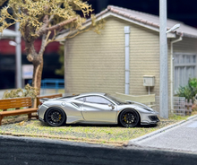 Load image into Gallery viewer, TOC 1:64 Silver 488 Pista Coupe Sports Model Diecast Metal Car New Collection