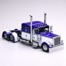 Load image into Gallery viewer, 1:64 596 Blue White Peterbilt W983 379 Truck Tractor Model Diecast Metal Car