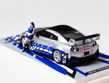 Load image into Gallery viewer, TM 1:64 Silver GTR R35 H300 Flatbed Trailer Truck Model Diecast Metal Car New Collection