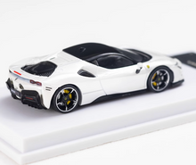 Load image into Gallery viewer, MJ 1:64 White SF90 Hard Top Racing Sports Model Diecast Metal Car New Collection