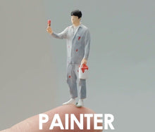 Load image into Gallery viewer, 1:64 Painted Figure Mini Model Miniature Car Scenes Resin Painter Worker Man