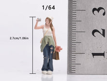 Load image into Gallery viewer, 1:64 Painted Figure Model Miniature Resin Shooting Girl White Top Shopping bag