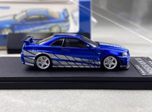 Load image into Gallery viewer, FS 1:64 Blue Skyline GTR R34 Nismo Z-Tune Sports Model Diecast Metal Car New Collection