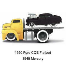 Load image into Gallery viewer, Maisto 1:64 1950 COE Flatbed Trailer 1949 Mercury Model Diecast Metal Car New