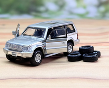 Load image into Gallery viewer, BM 1:64 Silver Pajero Off Road SUV Model Diecast Metal Car New