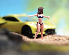 Load image into Gallery viewer, 1:64 Painted Figure Model Miniature Resin Diorama Sand Standing Girl Lady Bikini