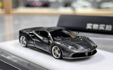 Load image into Gallery viewer, 1:64 CL Gray 488 GTB Hard Top Sports Model Diecast Resin Car New Collection