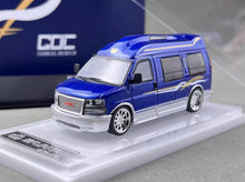 Load image into Gallery viewer, GOC 1:64 Blue GMC Savana Cutaway Van MPV RV Model Diecast Metal Car New Collection