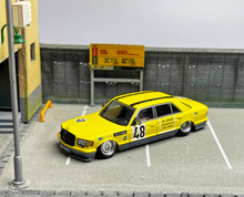 Load image into Gallery viewer, Master 1:64 Yellow 560SEL W126 VIP Low Sedan Sport Model Diecast Metal Car BN