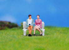 Load image into Gallery viewer, 1:64 Painted Figure Model Miniature Resin Diorama Cafe Sitting Pose Lady Man Toy Collection