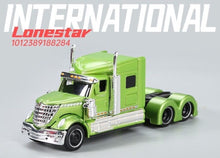 Load image into Gallery viewer, Maisto 1:64 Green International Lonestar Truck Trailer Model Toy Metal Car BN