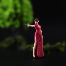 Load image into Gallery viewer, 1:64 Painted Unpainted Figure Model Miniature Resin Diorama Sand Chipao Lady Gun New