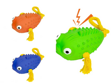 Load image into Gallery viewer, Dog Squeaky Toys Chew Puppy Rubber Rope Toy Durable Aggressive Chewers Pet Fish