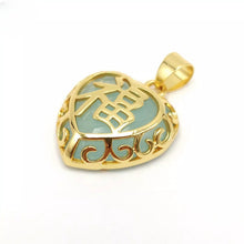 Load image into Gallery viewer, Nature Jade Heart Pendant Necklace Gift Jewelry charm Blessing Fortune Lucky g