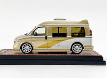 Load image into Gallery viewer, GOC 1:64 Gold GMC Savana Cutaway Van MPV RV Model Diecast Metal Car New Collection