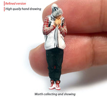 Load image into Gallery viewer, 1:64 Painted Figure Mini Model Miniature Resin Diorama Winter Trendy Casual Man