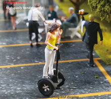 Load image into Gallery viewer, 1:64 Painted Figure Mini Model Miniature Resin Diorama Balancing Car Lady Sand