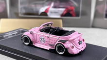 Load image into Gallery viewer, HKM 1:64 Pink VW RWB Beetle #23 Convertible Sports Model Diecast Metal Car New Collection