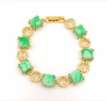 Load image into Gallery viewer, Nature Jade Beaded Bracelet Jewelry Blessing Lucky Fortune Gift For Her Green GL