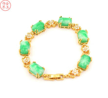 Load image into Gallery viewer, Nature Jade Beaded Bracelet Jewelry Blessing Lucky Fortune Gift For Her Green g