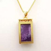 Load image into Gallery viewer, Nature Jade Purple Plaque Pendant Necklace Gift Jewelry charm Blessing Lucky New