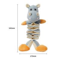 Load image into Gallery viewer, Dog Squeaky Toys Animal Shape Chew Puppy Fluffy Toy Teeth Grinding Safe Pet Cat