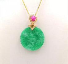 Load image into Gallery viewer, Nature Jade Round Pendant Necklace Gift For Woman Jewelry charm Blessing Lucky B
