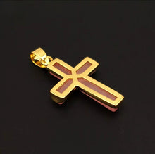Load image into Gallery viewer, Nature Jade Pink Cross Pendant Necklace Gift Jewelry charm Blessing Lucky New