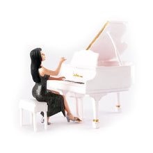 Load image into Gallery viewer, 1:64 Painted Figure Mini Model Miniature Resin Diorama Sand Pianist Lady Piano W