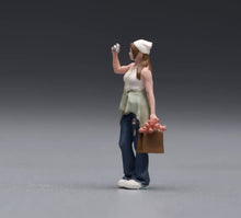 Load image into Gallery viewer, 1:64 Painted Figure Model Miniature Resin Shooting Girl White Top Shopping bag