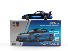 Load image into Gallery viewer, Poprace 1:64 Plating Blue RX7 FD RE Widebody Sport Model Diecast Metal Car New Collection