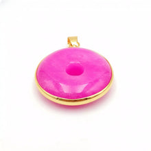 Load image into Gallery viewer, Nature Jade Pink Round Pendant Necklace Gift Jewelry charm Blessing Lucky New