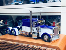 Load image into Gallery viewer, 1:64 596 Blue White Peterbilt W983 379 Truck Tractor Model Diecast Metal Car