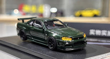 Load image into Gallery viewer, MH 1:64 Green Skyline GTR R34 NISMO CRS VER Sports Model Diecast Metal Car New Collection