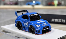 Load image into Gallery viewer, KR 1:64 Blue LBWK GTR R35 #12 Cute Q Sports Model Diecast Resin Car New Collection