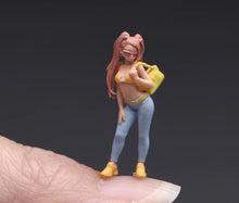 Load image into Gallery viewer, 1:64 Painted Figure Model Miniature Resin Sand Diorama Pretty Girl Trendy Look