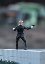 Load image into Gallery viewer, 1:64 Painted Figure Mini Model Miniature Resin Diorama Sand Suit Man With Gun New
