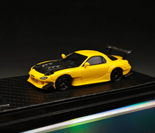 Load image into Gallery viewer, YM 1:64 JDM Yellow FD RX7 Carbon Hood Sports Model Diecast Resin Car New
