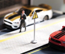 Load image into Gallery viewer, 1:64 Painted Unpainted Figure Model Miniature Resin Diorama Road Caution Sign