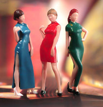 Load image into Gallery viewer, 1:64 Painted Figure Model Miniature Resin Diorama Sand Toy Qipao Cheongsam Lady New