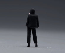 Load image into Gallery viewer, 1:64 Painted Figure Model Miniature Resin Diorama Toy Sand Cool Lady Black Suit