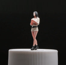 Load image into Gallery viewer, 1:64 Painted Figure Mini Model Miniature Resin Diorama Curly Hair Bodysuit Lady