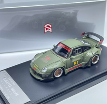 Load image into Gallery viewer, SW 1:64 Matte Green RWB 911 993 #91 Sports Model Diecast Metal Car New Collection