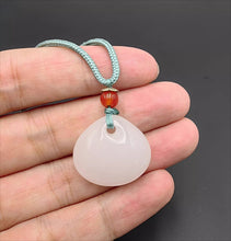 Load image into Gallery viewer, Nature White Shell Jade Pendant Necklace Gift Jewelry charm Blessing Lucky New a